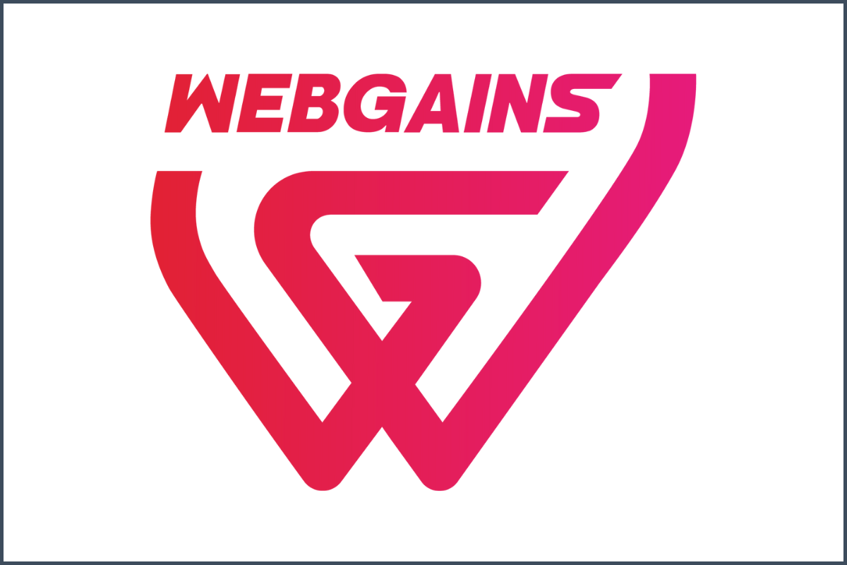 Reads, "Webgains"