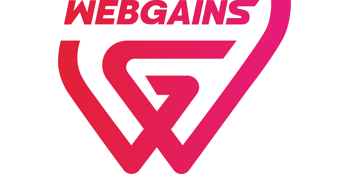 Text reads "WEBGAINS"